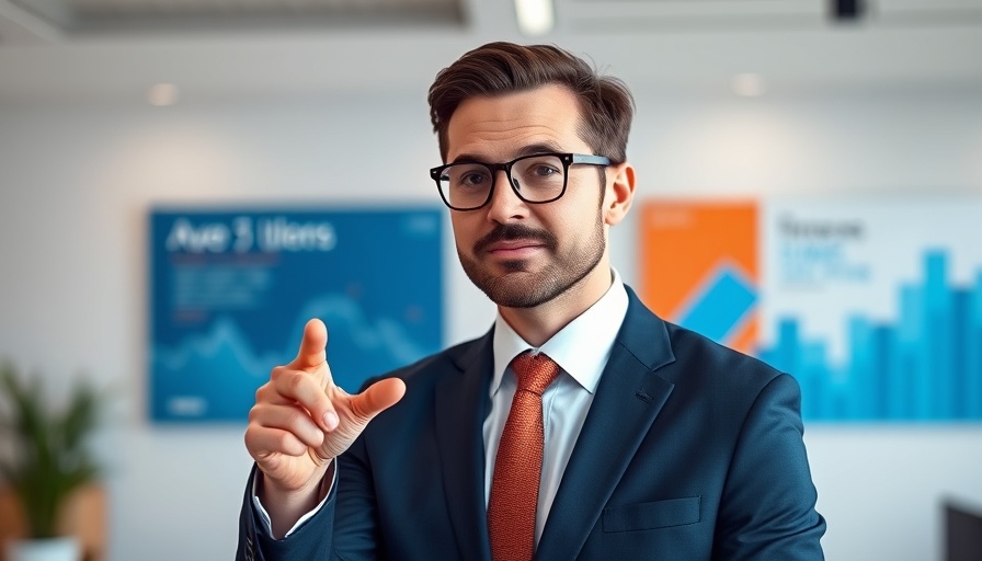 Brauner Telecom independent mobile expert gesturing in office graphic.