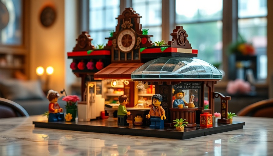 Detailed LEGO 910039 model with vibrant chocolate shop scene.