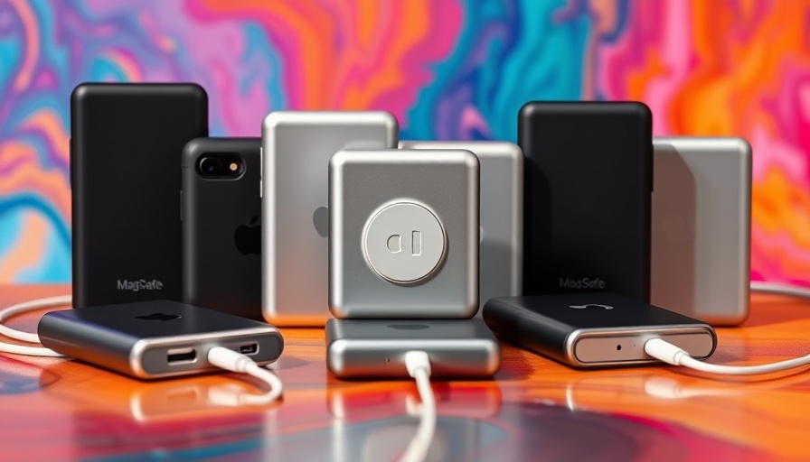 Vergleich von MagSafe-Powerbanks auf buntem Hintergrund für iPhone