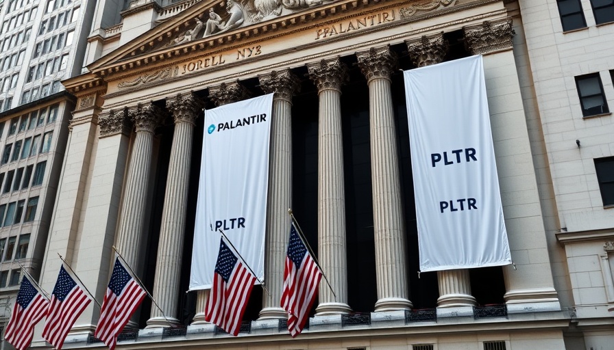 Historical building facade with Palantir signage, automatisierte Rasterfahndung.