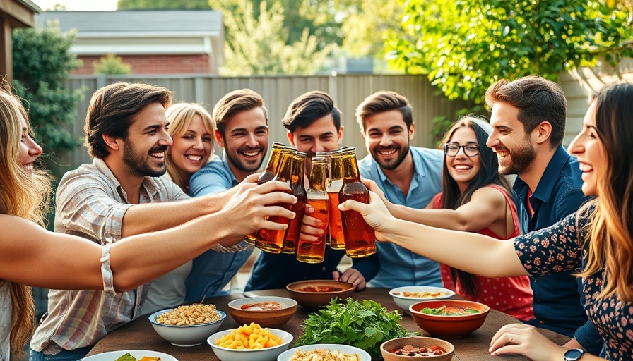 Friends toasting with non-alcoholic beer outdoors, Test alkoholfreies Bier.