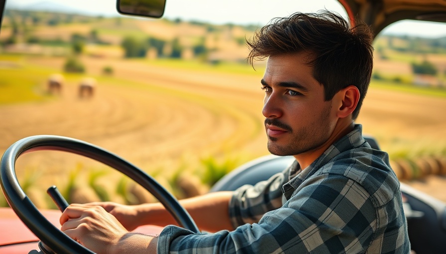 Man driving tractor showcasing Energiequellen der Natur in Stormarn