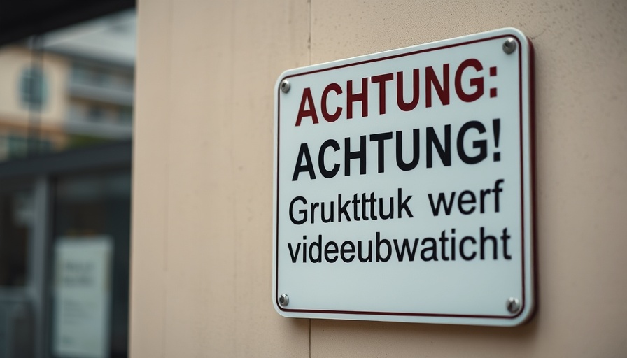 Warning sign about video surveillance in Ahrensburg