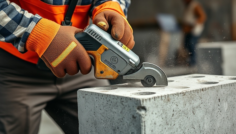 Power cutter in action on concrete, GPS Gerät Werkzeugdiebstahl Lübeck.