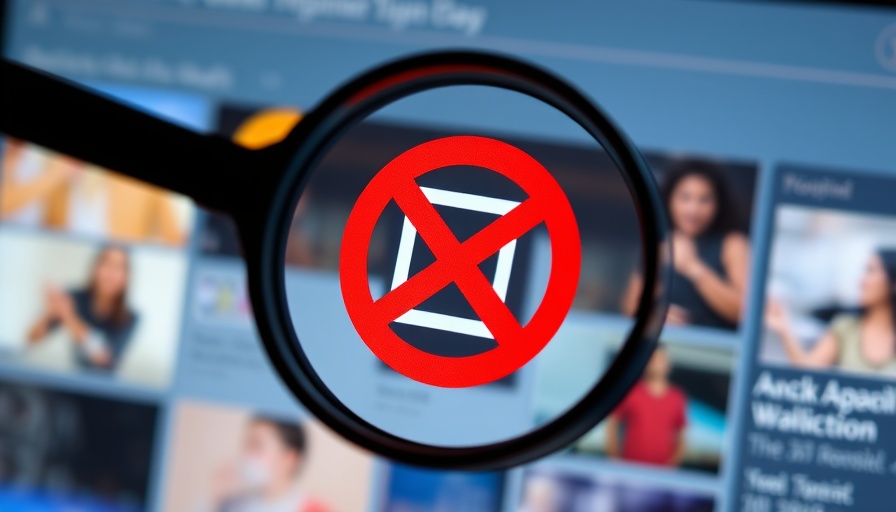 Magnifying glass on digital censor icon, Women on Web und digitale Zensur theme
