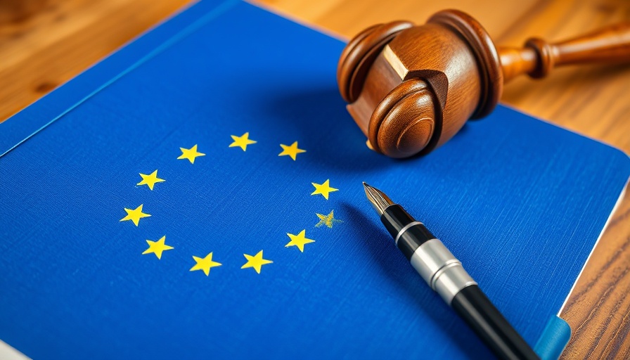 EDSB Leitlinien für EU-Gesetzgebung notebook and gavel on wooden desk.