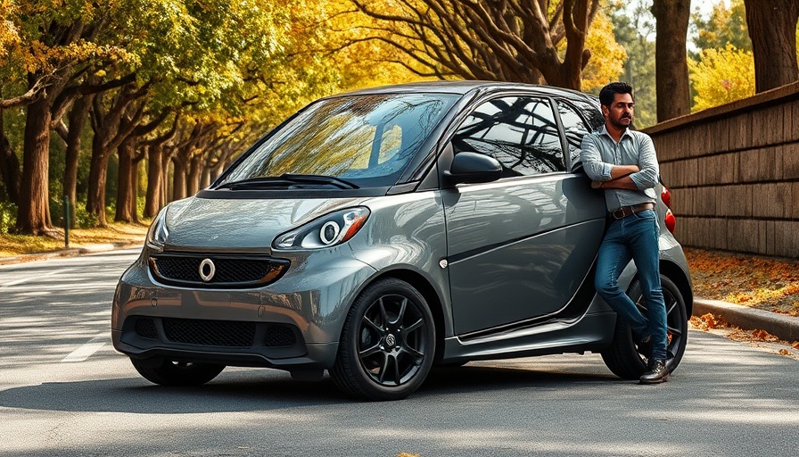 Smart #5 im Test: Sleek gray car on a leafy road.
