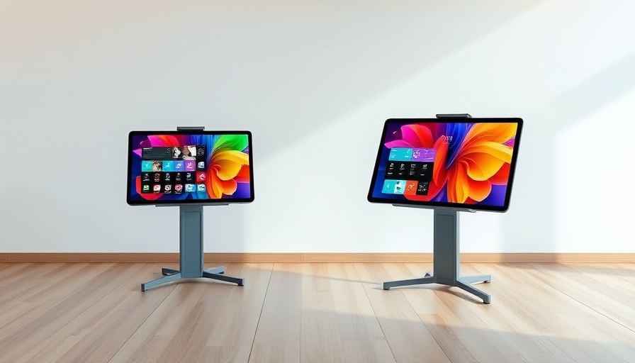 Große Tablets auf Rollen in einem modernen Raum