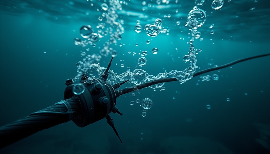 Severed underwater cables symbolizing Netzneutralität und Datenschutz.