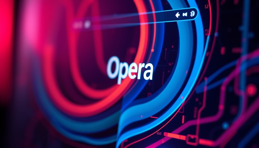 Interface of KI-Browser von Opera showing a chat prompt with abstract colors.