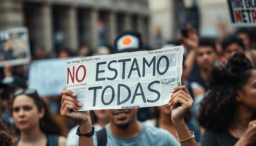 VioGén und Femizide protest with bold sign in crowd.
