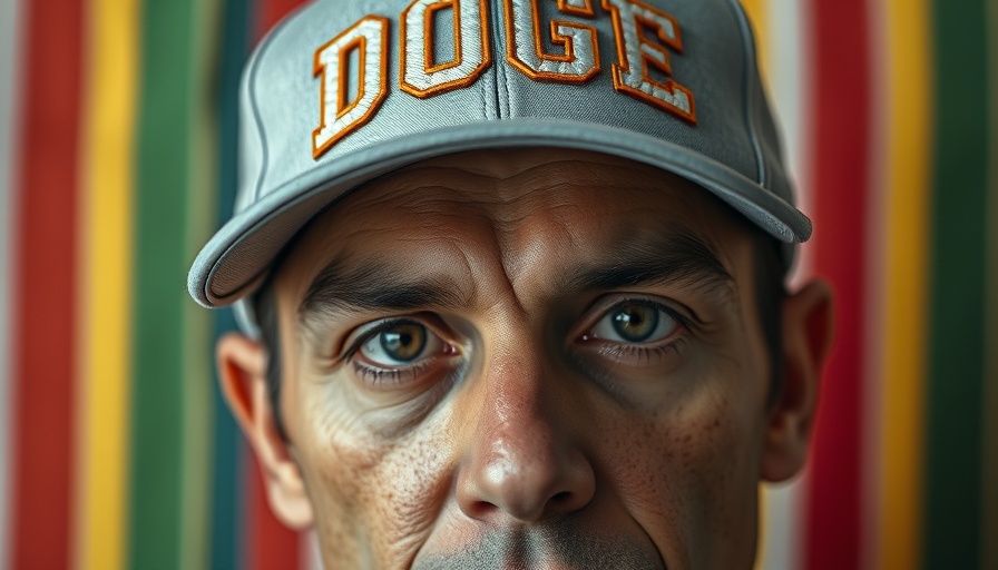 Person in DOGE cap with serious look, Musk Trumps Ausgabengesetz Kritik.
