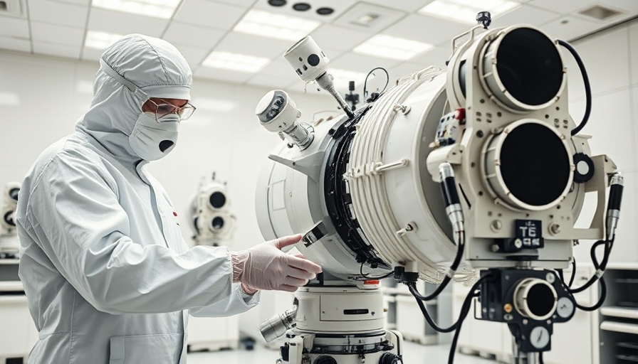 ESA-Teleskop Plato inspection by technicians in a cleanroom.