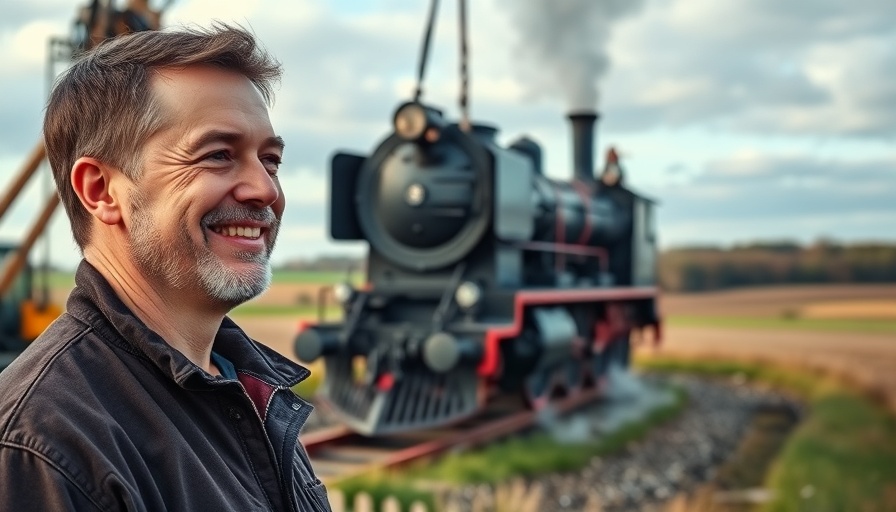 Die Dampflok zurück nach Quetzin: Steam locomotive being lifted in countryside.