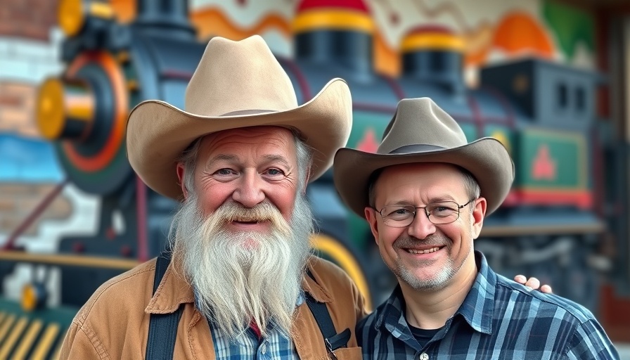 Karl-May-Spiele actors posing with a mural backdrop.