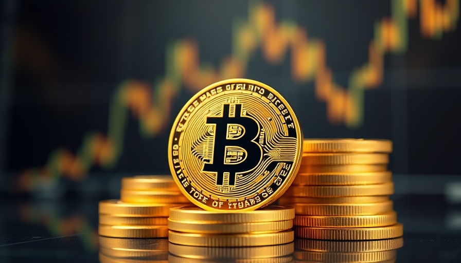 Sicher in Kryptowährungen Investieren: Bitcoin coins with rising chart.