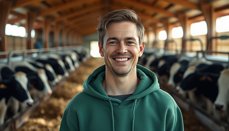 Barn scene with individual and cows for Agnes Gregersen Landwirtschaft.