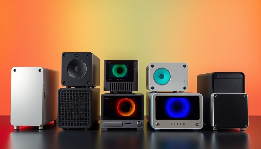 Colorful assortment of modern Mini-PCs showcasing varying designs and ports.