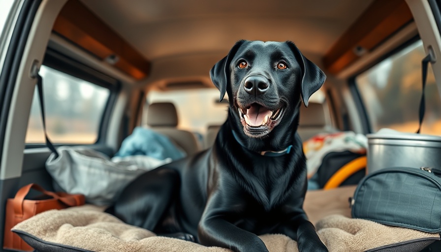 Labrador Boris Rückkehr, cheerful black Labrador in van interior.