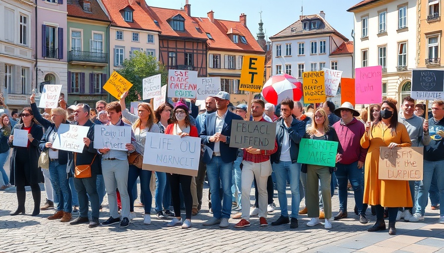 Versammlungsfreiheit protest in Baden-Württemberg with diverse demonstrators.
