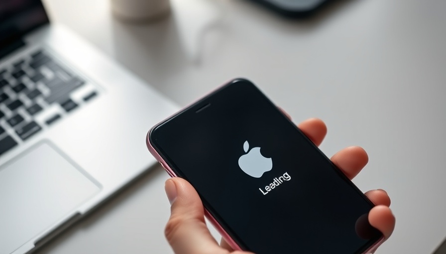 iOS 18.6 Sideloading verbessern: Smartphone update in progress near laptop.