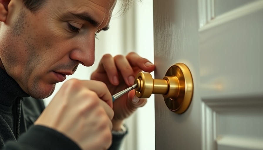 Person performing door handle repair highlighting handwerkerkosten kleinreparaturen.