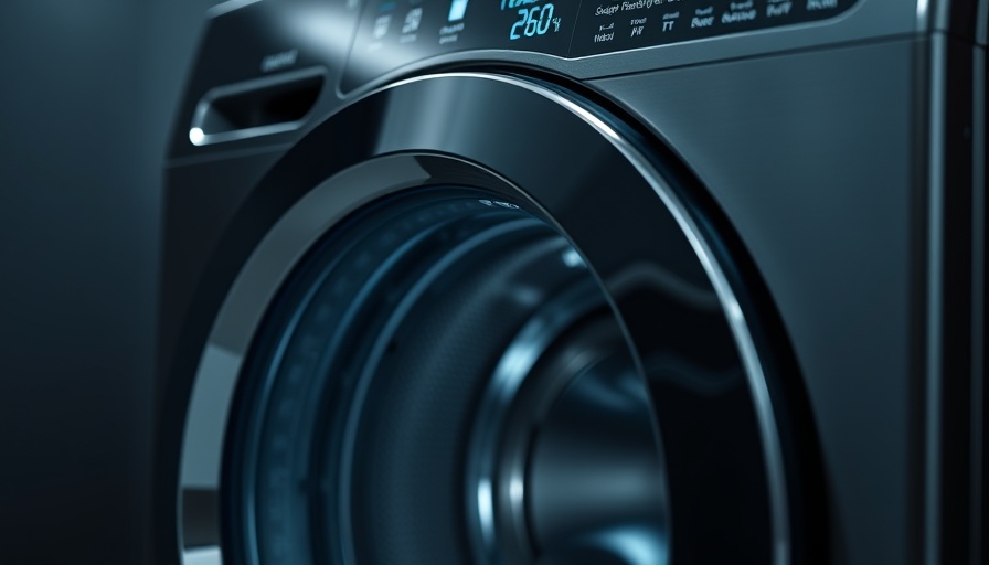 Modern washing machine with digital control panel, Wi-Fi enabled