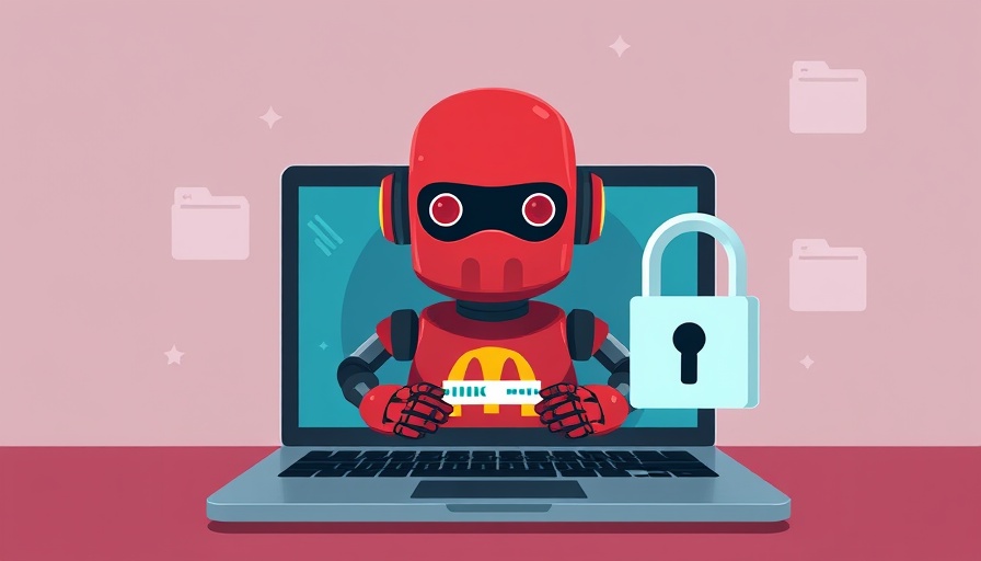 Illustration of McDonald's Sicherheitsvorfall with robot and security symbols.