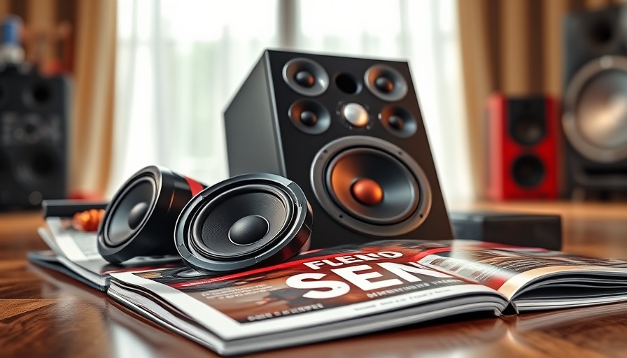 Magazine cover featuring high-end speakers and audio equipment.