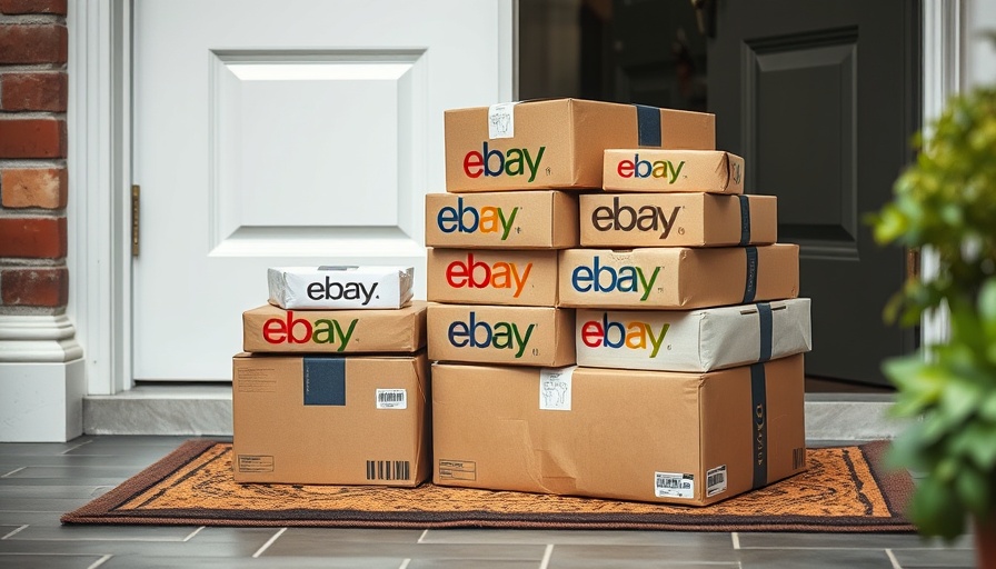 eBay packages on doorstep reflecting new eBay features.