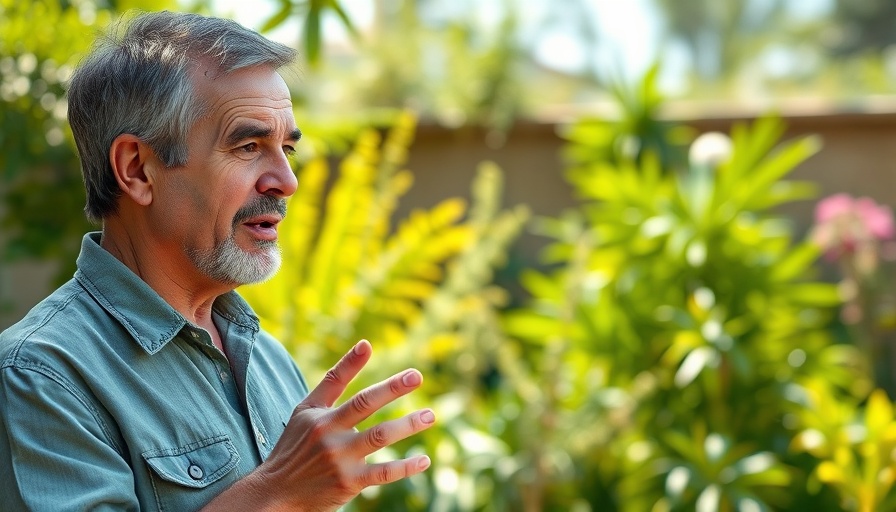 Animated middle-aged man discussing in a garden, Warum platzen Physalis oder Andenbeere