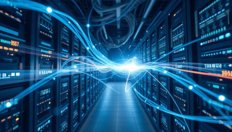 Futuristic cloud computing with glowing data streams in a server room, representing the EU Data Act.