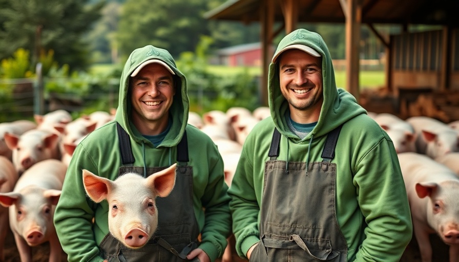 Schweine im Umzug Landwirtschaft Schleswig-Holstein, farmers with pigs in lush greenery.