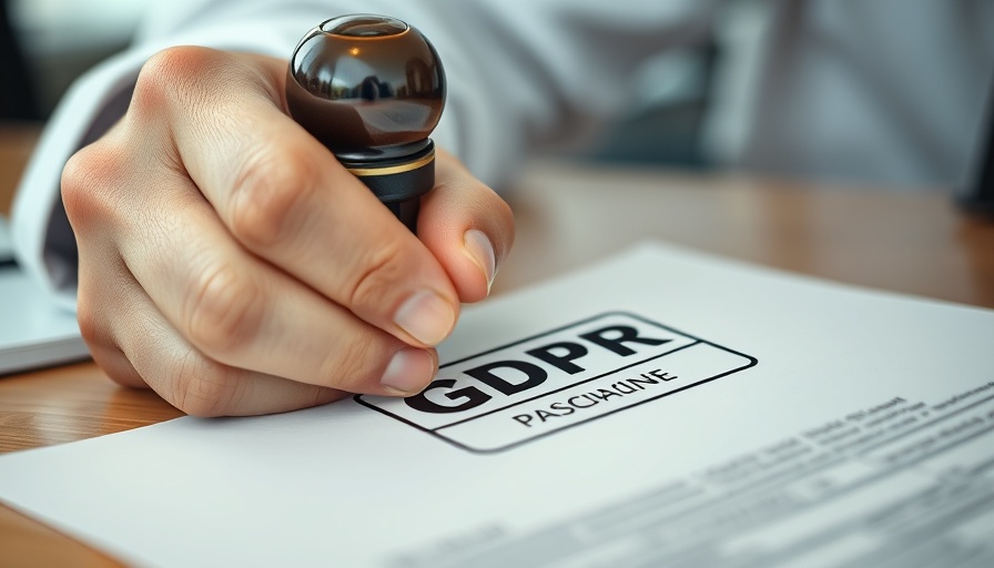 Hand stamping GDPR document, illustrating DSGVO-Unterlassungsanspruch concept.