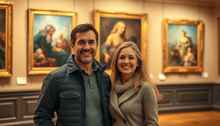 Private Kunstsammlung von Boettichers art gallery scene with couple and paintings.
