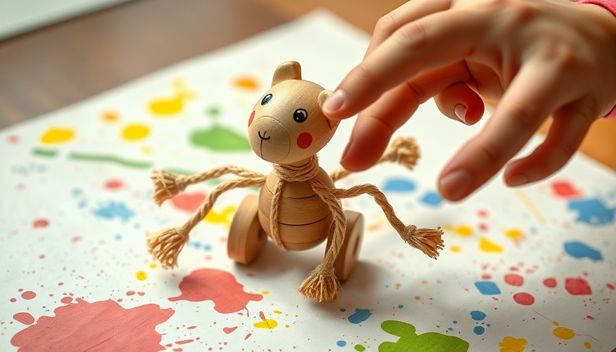 Holzspielzeug Vorteile: Wooden toy with rope, child playing