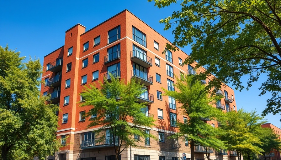 Neue Wohnungen in Hamburg: Modern red-brick apartment complex with trees.
