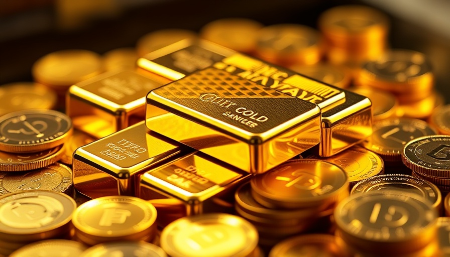 Gold bars and coins representing the concept of neutrinos und die Entstehung von Gold.