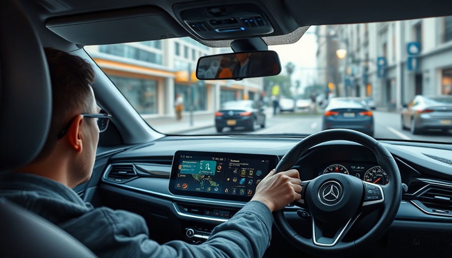 Touchscreens im Auto Unfallrisiko - Fahrer abgelenkt durch Interface im modernen Auto.