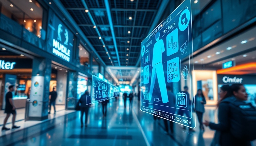 Futuristic retail interface showcasing KI im Handel technology.