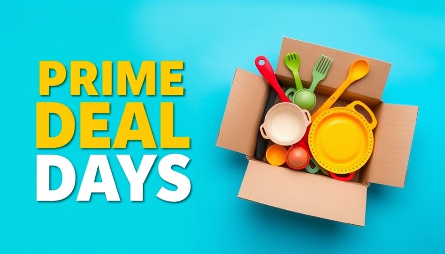 Amazon Prime Deal Days 2025 banner with colorful items in a box.