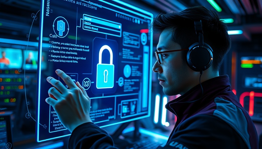 Hackerparagraf Datenschutz concept: futuristic workspace with holographic data