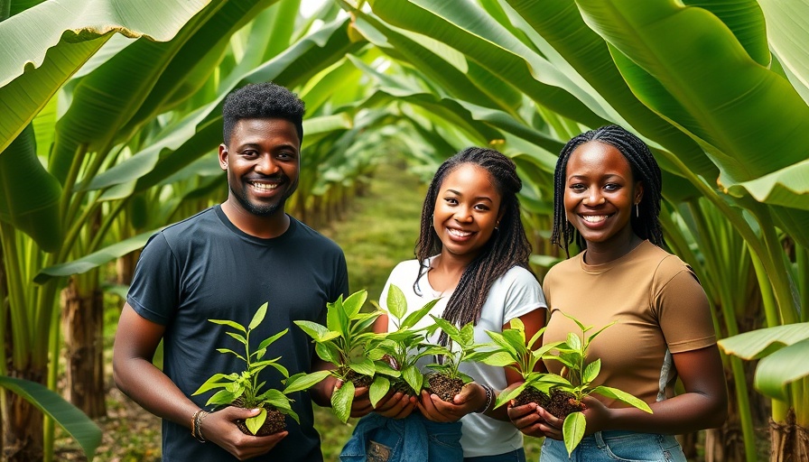 Kaffeebau in Tansania: Farmers holding seedlings in plantation