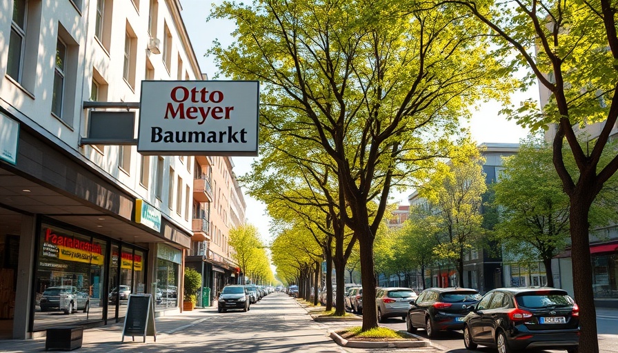 Commercial street scene at Otto Meyer Baumarkt, Norderstedt.
