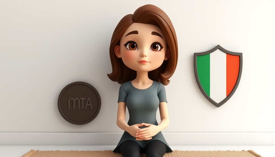 3D character discussing künftige Entwicklungen im Datenschutz, with Meta and Irish symbols.