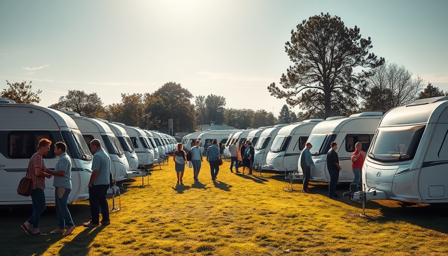 Campen leicht gemacht mit modernen Wohnwagen und E-Bikes at a caravan exhibition.