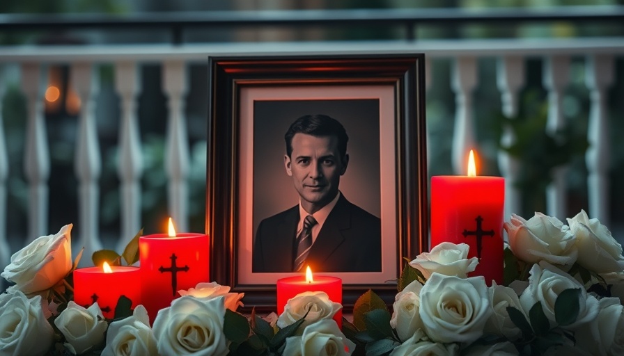 Charlie Kirk Deutschland photo with candles and roses in a memorial setting.