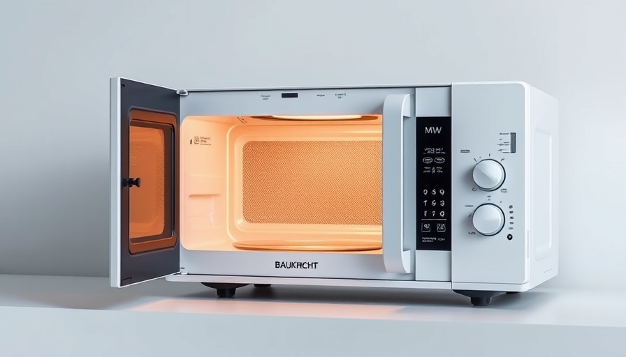 Minimale Mikrowelle Bauknecht MW 39 with open door and lit interior.