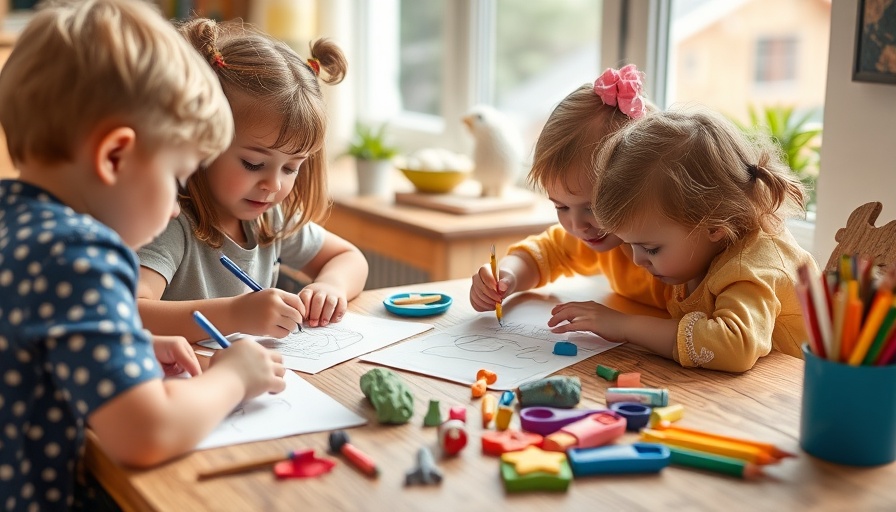 Aktivitätskisten für Kinder with clay art and drawing.