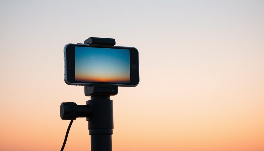 Smartphone on selfie stick against sky, soziale Medien Individualität concept